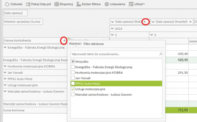 Business Intelligence Tabele Przestawne enova365_6